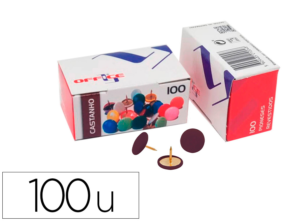 CHINCHETA LISMANIA OFFICE COLOR MARRON CAJA DE 100 UNIDADES