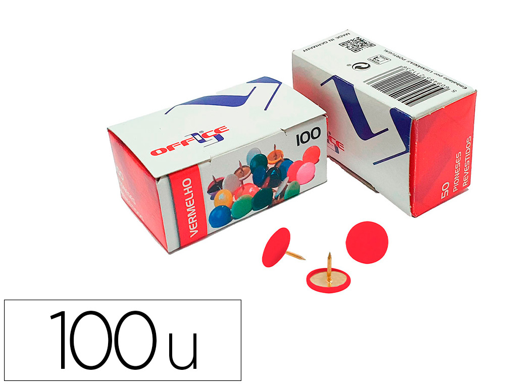 CHINCHETA LISMANIA OFFICE COLOR ROJO CAJA DE 100 UNIDADES
