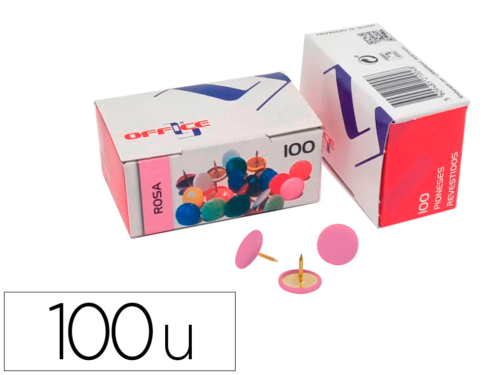 CHINCHETA LISMANIA OFFICE COLOR ROSA CAJA DE 100 UNIDADES