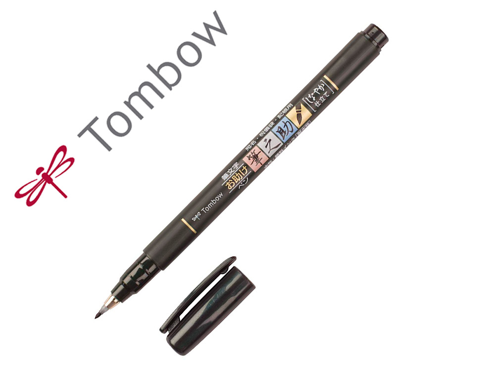 ROTULADOR TOMBOW FUDENOSUKE TINTA BASE DE AGUA PUNTA PINCEL BLANDA NEGRO