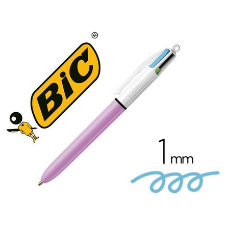 BOLIGRAFO BIC CUATRO COLORES FUN PURPURA PUNTA DE 1 MM