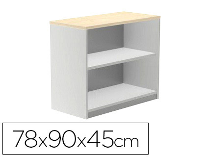 ARMARIO ROCADA CON DOS ESTANTES SERIE STORE 78X90X45 CM ACABADO AN02 GRIS/GRIS