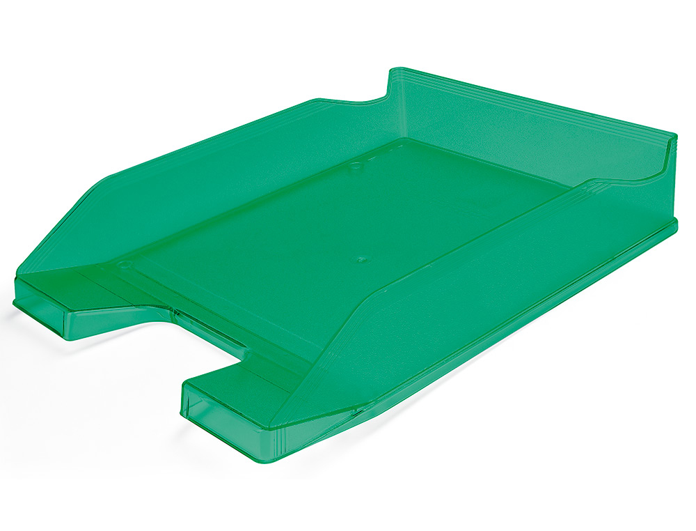 BANDEJA SOBREMESA PLASTICO Q-CONNECT VERDE TRANSPARENTE 240X70X340 MM