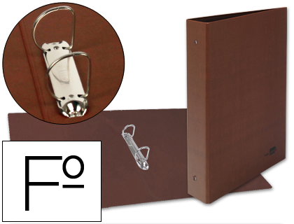 CARPETA DE 2 ANILLAS 40MM MIXTAS LIDERPAPEL FOLIO CARTON CUERO FORRADO COMPRESOR PLASTICO