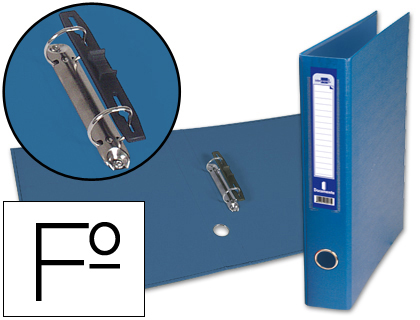 CARPETA DE 2 ANILLAS 40MM MIXTAS LIDERPAPEL FOLIO CARTON FORRADO PAPER COAT COMPRESOR PLASTICO AZUL