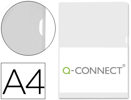 CARPETA DOSSIER UÑERO PLASTICO Q-CONNECT DIN A4 120 MICRAS TRANSPARENTE -BOLSA DE 10 UNIDADES