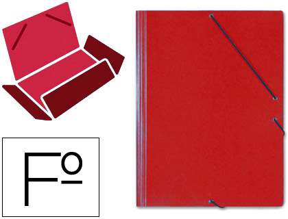 CARPETA GOMAS SOLAPAS CARTON SARO TAMAÑO FOLIO ROJO