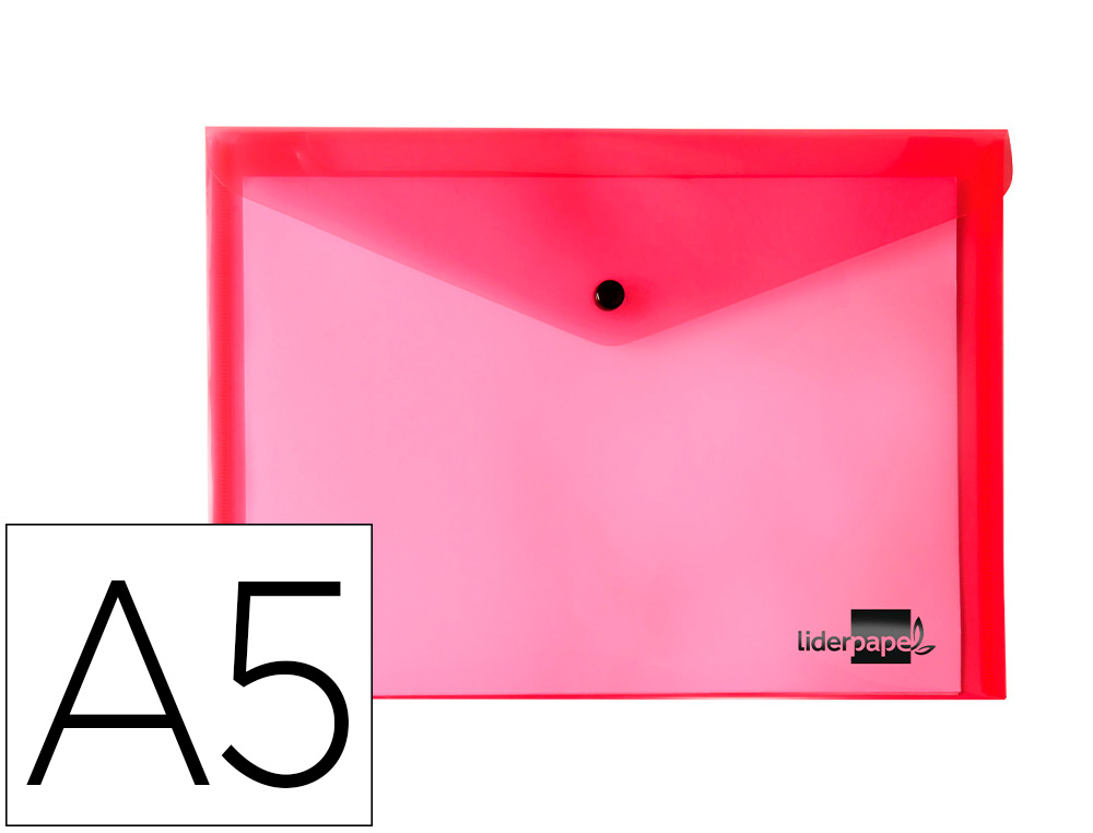 CARPETA LIDERPAPEL DOSSIER BROCHE 34350 POLIPROPILENO DIN A5 ROJA TRANSPARENTE