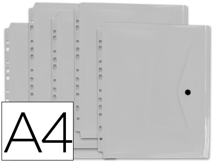 CARPETA LIDERPAPEL DOSSIER BROCHE 36664 POLIPROPILENO DIN A4 PACK DE 5 INCOLORA TRANSPARENTE MULTITALADRO