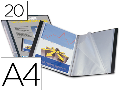 CARPETA LIDERPAPEL PERSONALIZA 37715 20 FUNDAS CANGURO POLIPROPILENO DIN A4 NEGRA PORTADA Y LOMO PERSONALIZABLE