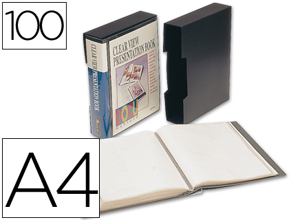 CARPETA LIDERPAPEL PERSONALIZA 37865 100 FUNDAS POLIPROPILENODIN A4 NEGRA CON CAJETIN