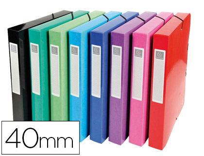 CARPETA PROYECTOS CARTON COMPACTO EXACOMPTA DIN A4 LOMO 40 MM 600 G/M2 COLORES SURTIDOS