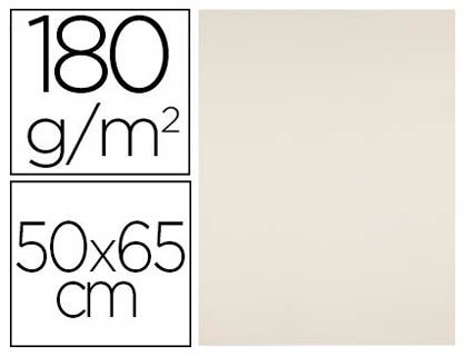 CARTULINA LIDERPAPEL 50X65 CM 180G/M2 CREMA PAQUETE DE 25 HOJAS