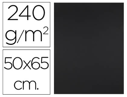 CARTULINA LIDERPAPEL 50X65 CM 240G/M2 NEGRO