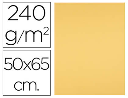 CARTULINA LIDERPAPEL 50X65 CM 240G/M2 ORO PAQUETE DE 25 HOJAS