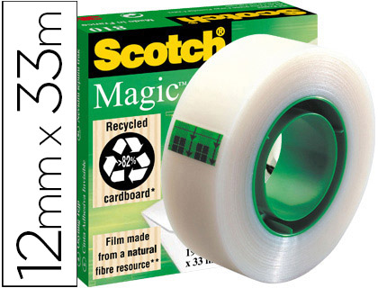 CINTA ADHESIVA SCOTCH MAGIC INVISIBLE 33 MT X 12 MM