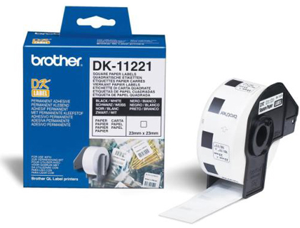 ETIQUETA BROTHER DK11221 23X23 MM 1000 ETQ PARA IMPRESORAS QL
