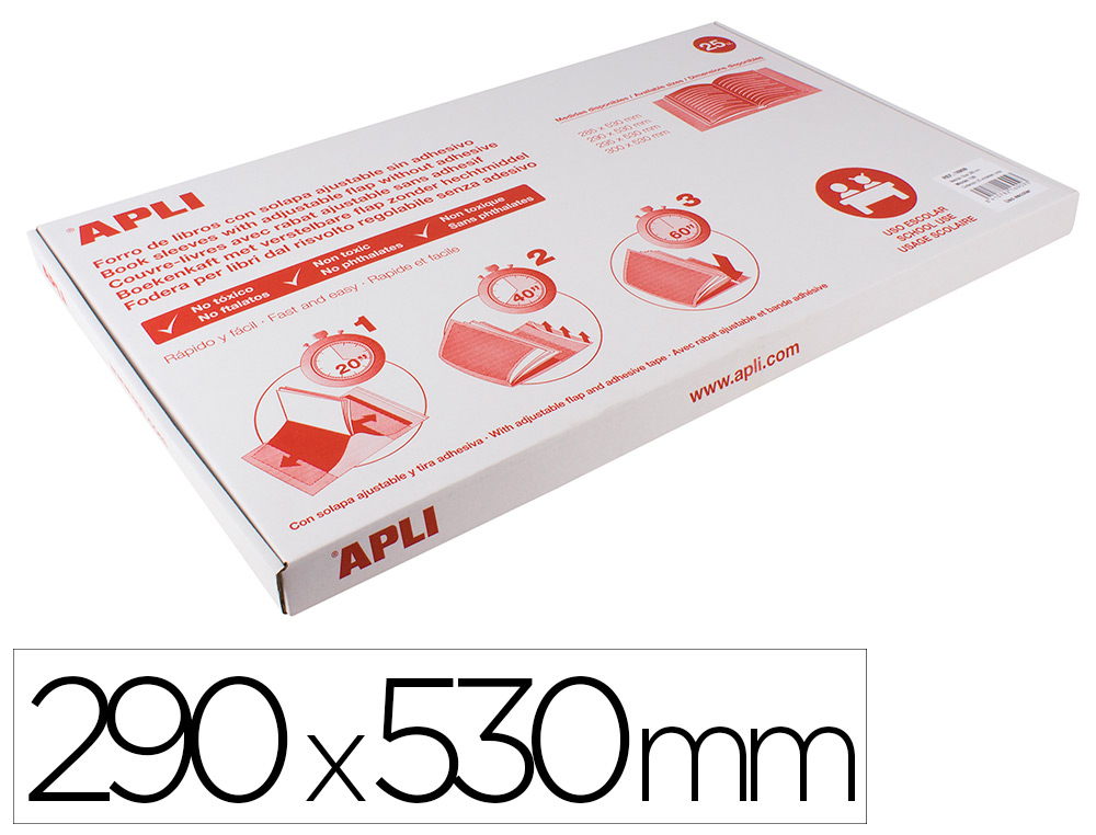 FORRALIBRO PVC CON SOLAPA AJUSTABLE ADHESIVO 295X530 MM