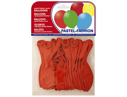 GLOBO 100% LATEX BIODEGRADABLE PASTEL ROJO BOLSA DE 20 UNIDADES