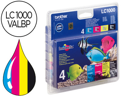 INK-JET BROTHER LC-1000 PACK NEGRO/CIAN/MAGENTA Y AMARILLO