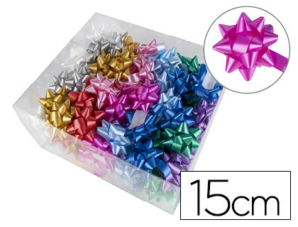 LAZO FANTASIA LIDERPAPEL 15 MM CAJA DE 100 UNIDADES COLORES SURTIDOS