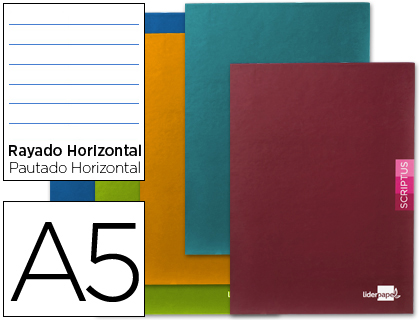LIBRETA LIDERPAPEL SCRIPTUS A5 PLUS 48 HOJ. 90G/M2 HORIZONTALCON MARGEN