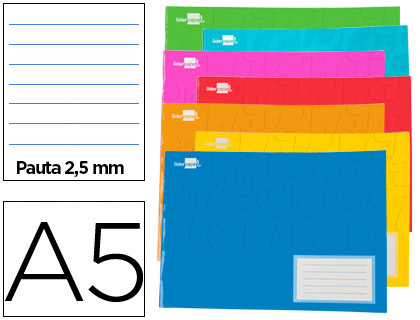 LIBRETA LIDERPAPEL WRITE A5 APAISADA 32H 60G/M2 PAUTA 2,5 MM CON MARGEN