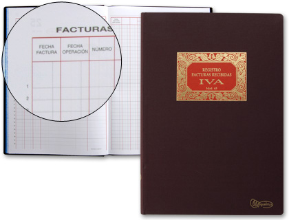 LIBRO MIQUELRIUS N.65 FOLIO 100 HOJAS FACTURAS RECIBIDAS