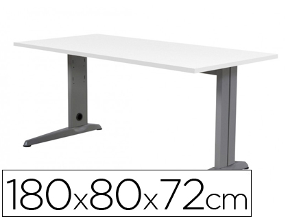 MESA DE OFICINA ROCADA METAL 2003AC04 ALUMINIO /BLANCO 180X80 CM