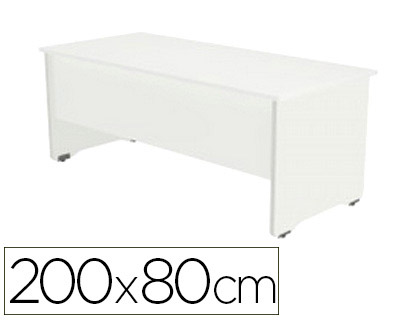 MESA OFICINA ROCADA SERIE WORK 200X80 CM ACABADO AW04 BLANCO/BLANCO