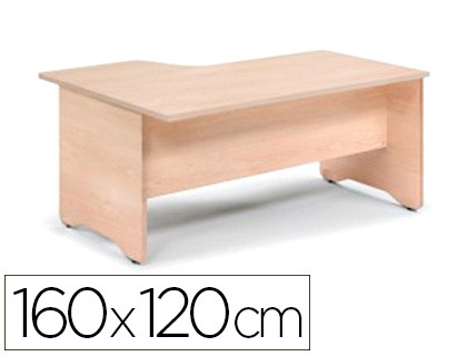 MESA ROCADA SERIE WORK 160X120 CM DERECHA ACABADO AA01 HAYA/HAYA