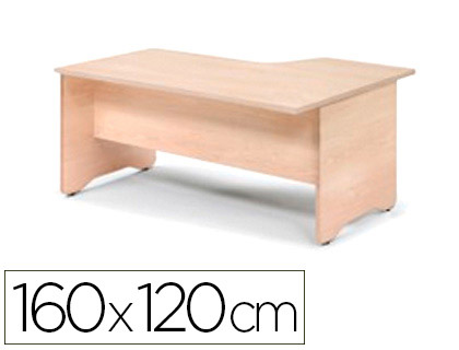 MESA ROCADA SERIE WORK 160X120 CM IZQUIERDA ACABADO AN02 GRIS/GRIS