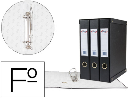 MODULO PARDO 3 ARCHIVADORES DE PALANCA FOLIO 2 ANILLAS DE 40 MM COLOR NEGRO 350X200X300 MM