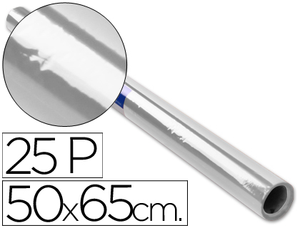 PAPEL CELOFAN ROLLO TREPADO INCOLORO 25 HOJAS DE 50X65 CM