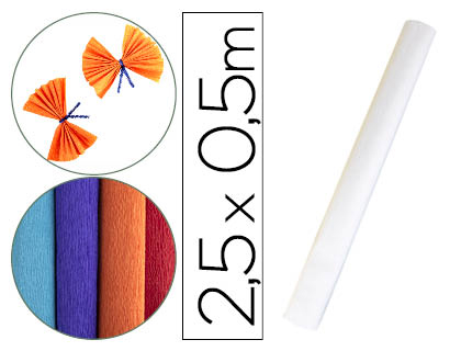 PAPEL CRESPON LIDERPAPEL ROLLO DE 50 CM X 2,5 M 85G/M2 BLANCO