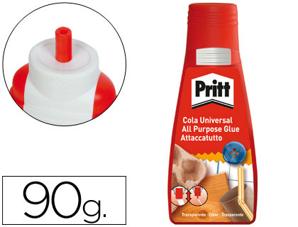 PEGAMENTO COLA UNIVERSAL PRITT TRANSPARENTE BOTE DE 100 GR