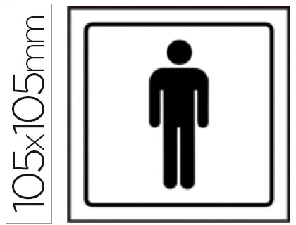 PICTOGRAMA SYSSA SEÑAL DE ASEOS CABALLEROS EN PVC 105X105 MM