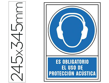 PICTOGRAMA SYSSA SEÑAL DE OBLIGACION ES OBLIGATORIO EL USO DE PROTECCION ACUSTICA EN PVC 245X345 MM