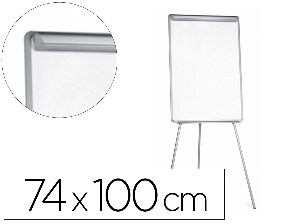 PIZARRA BLANCA Q-CONNECT CON TRIPODE REGULABLE 90X70X195CM Y BRAZOS EXTENSIBLES PARA CONFERENCIAS SUPERFICIE LACADA