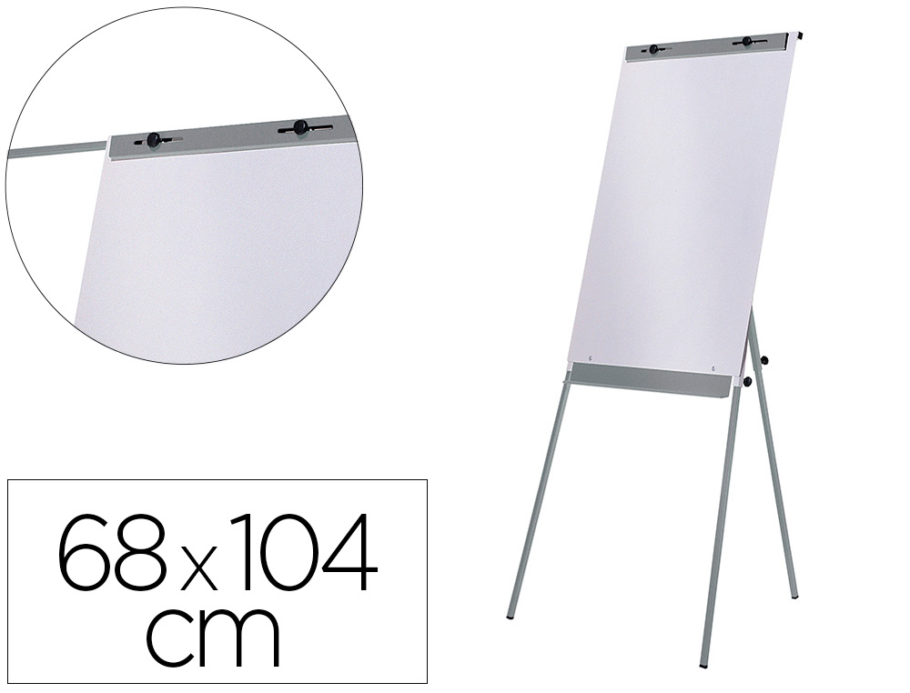 PIZARRA BLANCA ROCADA CON TRIPODE PARA CONFERENCIAS MAGNETICA LACADA BRAZO EXTENSIBLE 68X104 CM ALTURA