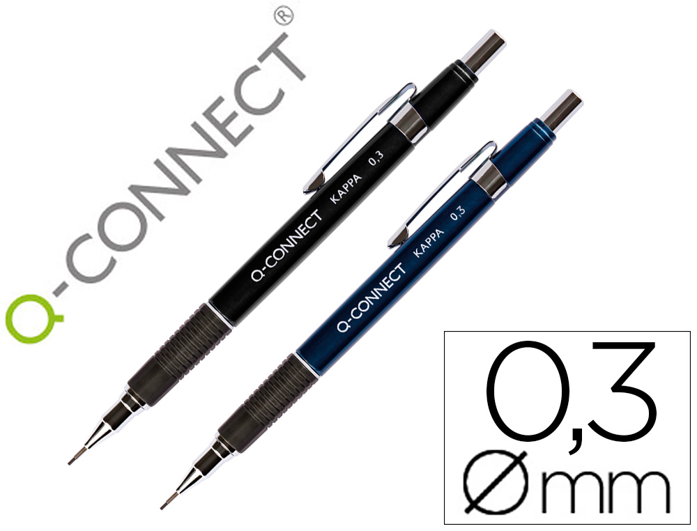 PORTAMINAS Q-CONNECT KAPPA 0,3 MM SUJECION DE CAUCHO