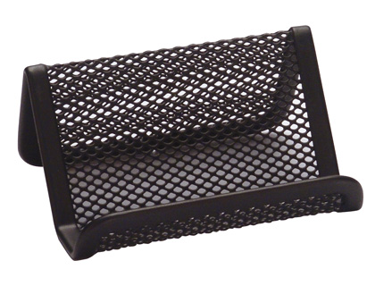 PORTATARJETAS Q-CONNECT METALICO NEGRO 11X7,5X5 CM