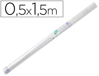 ROLLO PLASTICO ADHESIVO LIDERPAPEL 0.50X1.50 50 MC FORRALIBROS REMOVIBLE