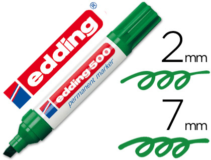 ROTULADOR EDDING MARCADOR PERMANENTE 500 VERDE PUNTA BISELADA 7 MM