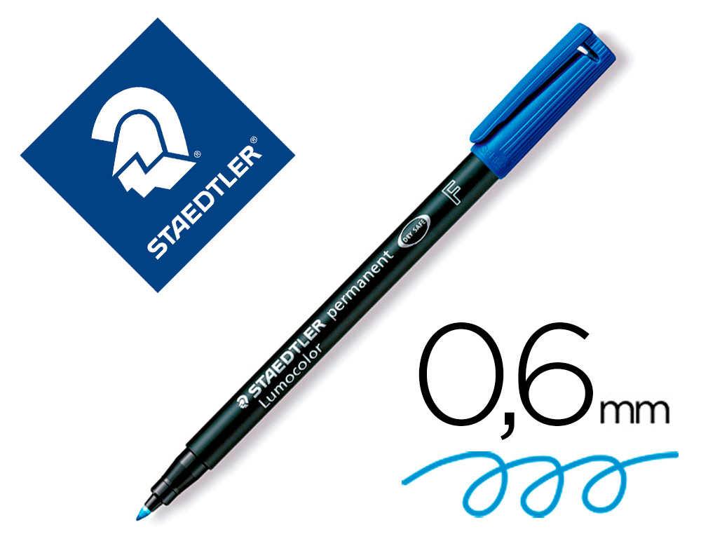 ROTULADOR STAEDTLER LUMOCOLOR RETROPROYECCION PUNTA DE FIBRAPERMANENTE 318-3 AZUL PUNTA FINA REDONDA 0.6 MM