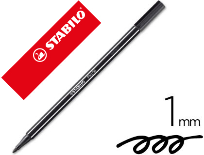 ROTULADOR STABILO ACUARELABLE PEN 68 NEGRO PUNTA GRUESA 1MM