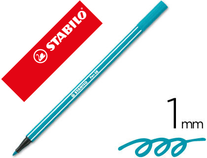 ROTULADOR STABILO ACUARELABLE PEN 68 TURQUESA PUNTA GRUESA 1MM