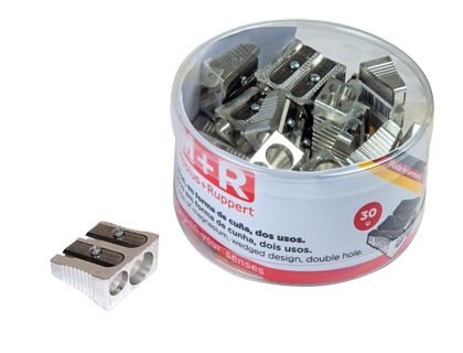 SACAPUNTAS M+R 211 METALICO 2 USOS CUÑA BOTE DE 30 UNIDADES