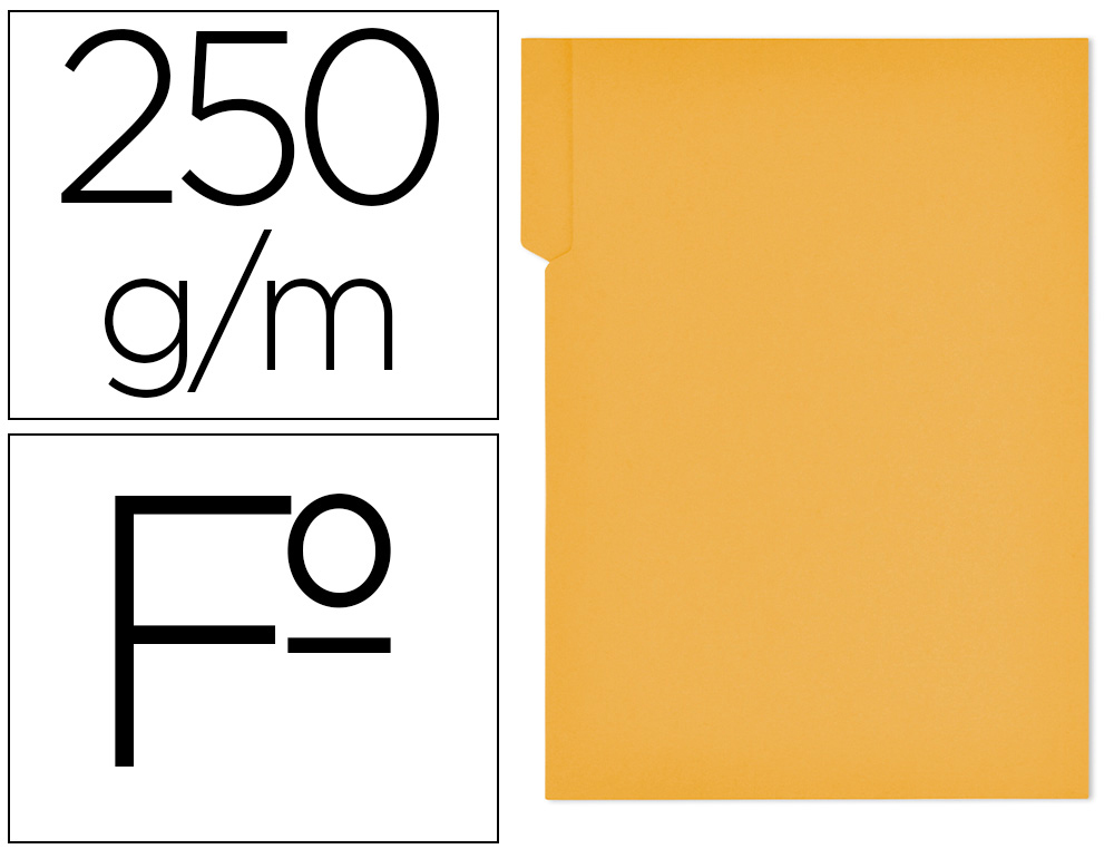 SUBCARPETA CARTULINA GIO FOLIO PESTAÑA DERECHA 250 G/M2 AMARILLO