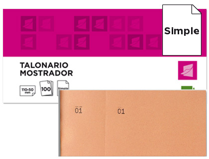 TALONARIO LIDERPAPEL MOSTRADOR 50X110 MM TL10 NARANJA CON MATRIZ